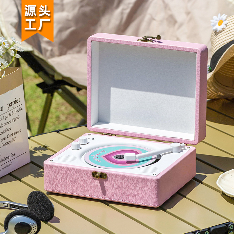 便携式CD播放机CD机专辑播放器立体声蓝牙音箱音响木质机身