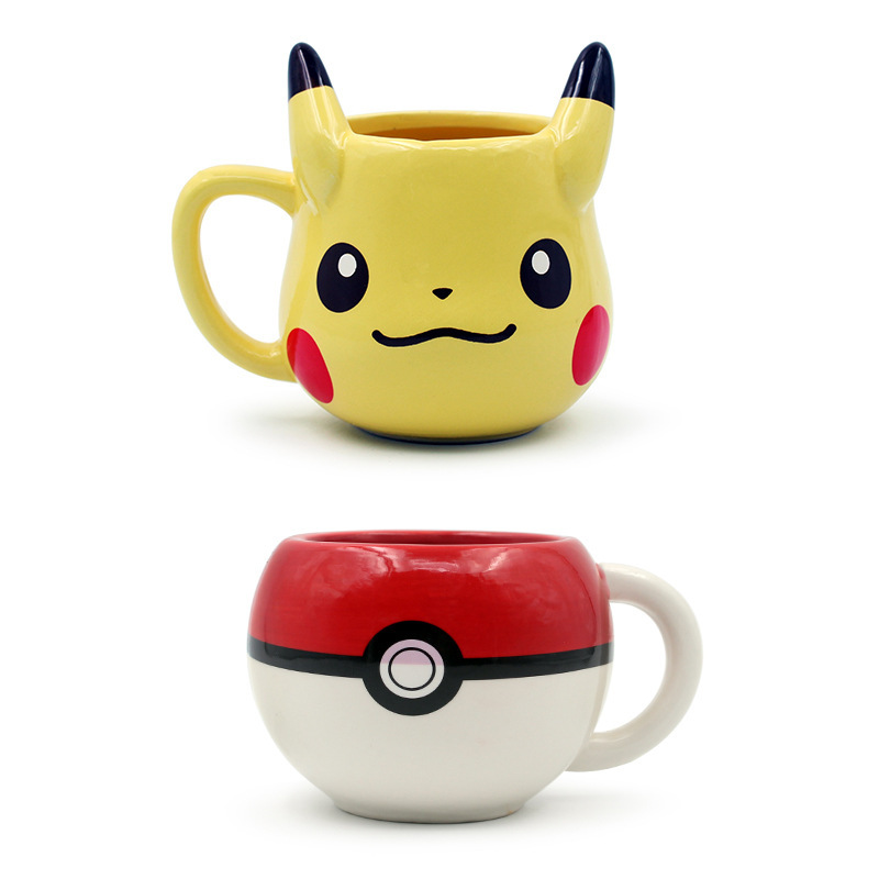 Strictly Selected Japanese Anime Ceramic Cup Mug Children's Water Cup Girls Cute Pikachu Cup Elf Ball Cup