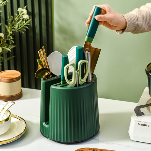 Kitchen rotating knife rack, countertop kitchen knife rack, multi-functional chopsticks and knife storage rack, integrated knife rack