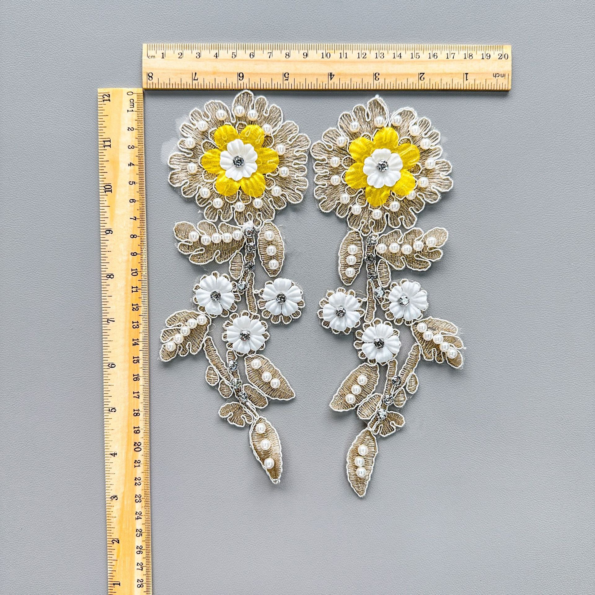 Nuevo encaje estereoscópico flor bordada encaje prenda decoración universal ropa calcomanía contra el cuello accesorios image 4