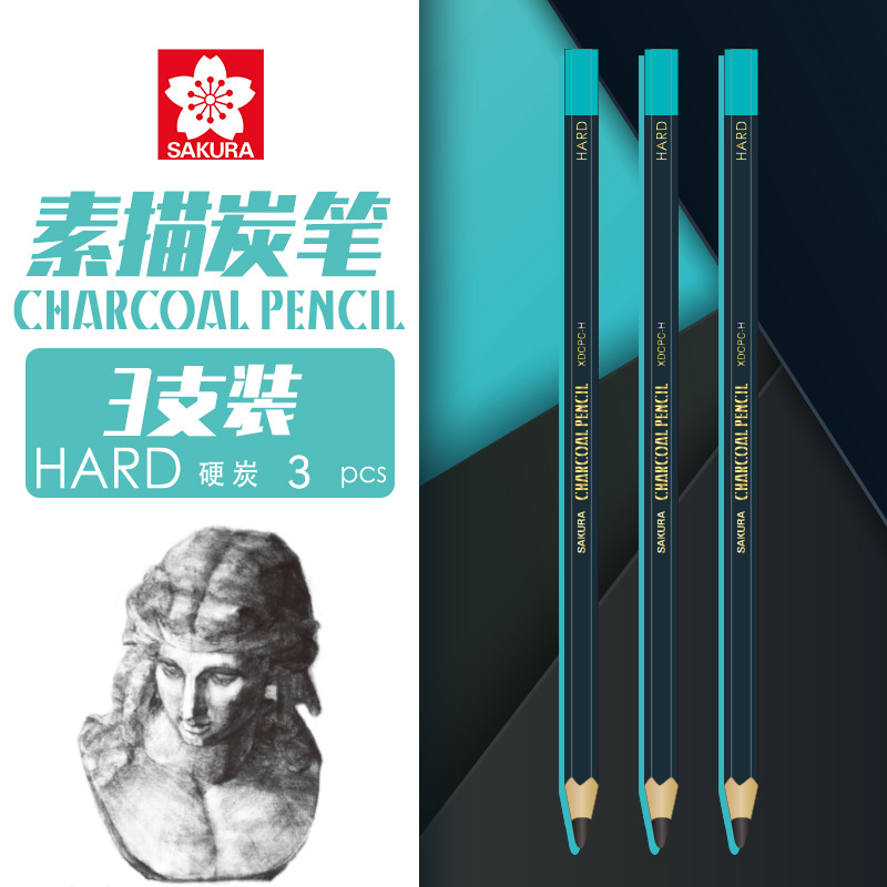 Sakura flor de sakura boceto lápiz de carbón especial para artistas de pintura de boceto de carbón blando lápiz blando medio duro