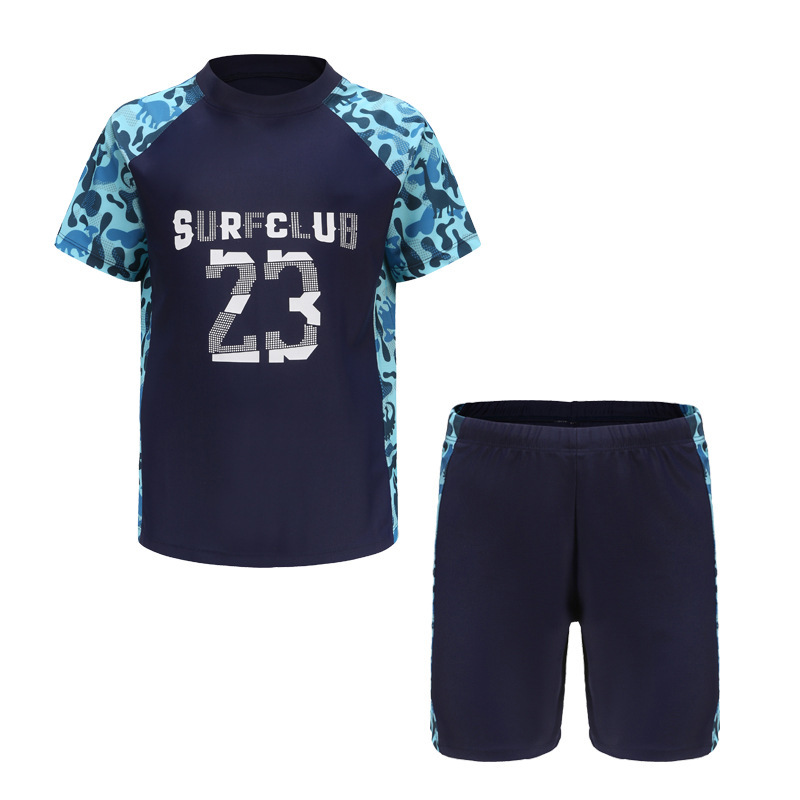 Professional Quick Dry Two Piece Swimsuit For Older Boys_voghion.com