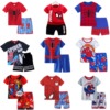 Children's pijama, summer sleeves, set, with short sleeve, polyester, suitable for import