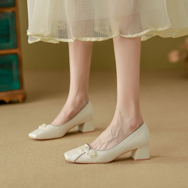 White high heels