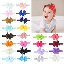 亚马逊新款手工简约欧美纯色儿童发带日常燕尾罗纹带六角结宽松