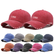 定制遮阳防晒帽子批发软顶纯色鸭舌帽跨境时尚纯棉做旧水洗棒球帽