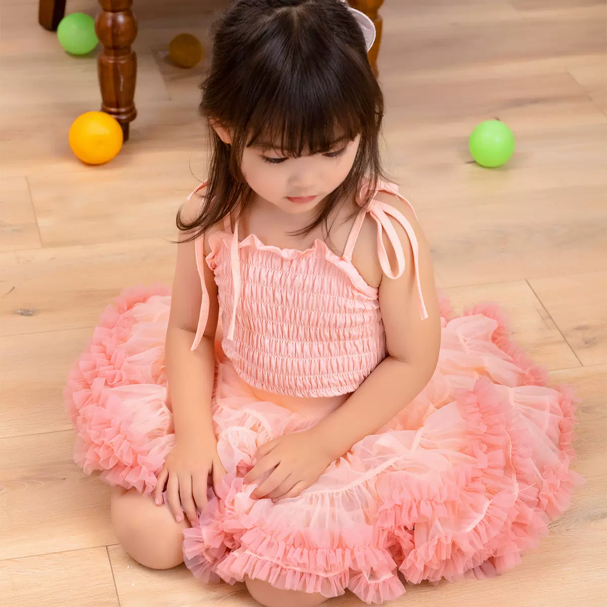 吕鸽二代软纱女童儿童网纱蓬蓬裙女孩生日派对tutu半身裙中小童