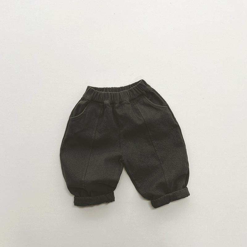 Pantalones de lana para niños invierno versátil simple nuevo estilo coreano estilo japonés pantalones casuales de lana delgada para niños y niñas bebé moda