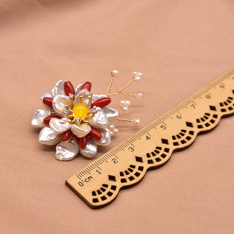 Xlentag natural agua dulce real perla broche ramillete boda dama moda Corea del Sur temperamento broche para las mujeres
