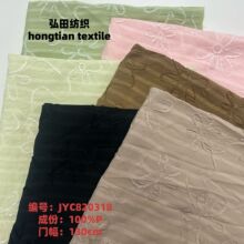 花朵绣花面料 涤纶微皱亲肤雪纺刺绣布料 春夏衬衫服装面料fabric