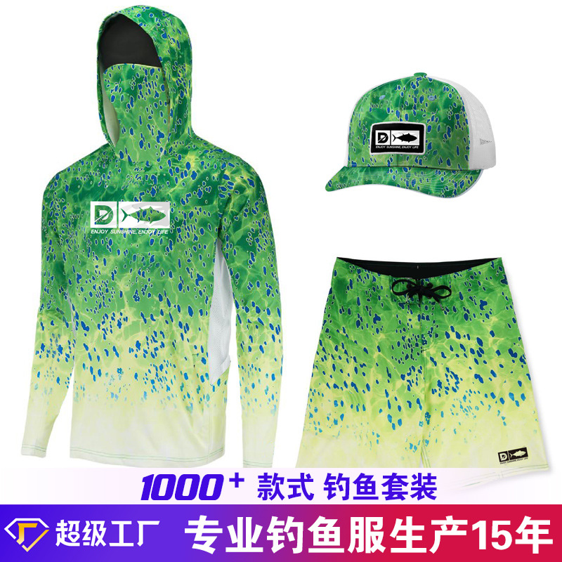 Men's and Women's Quick-Drying Sun Protection Hooded Fishing Breathable Fishing Clothing Export Cross-Border Custom Wholesale Popular Sea Fishing Fishing Clothing