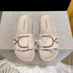 999-5涼拖女外穿2023夏季新款松糕厚底拖鞋氣質涼鞋一字拖小香風