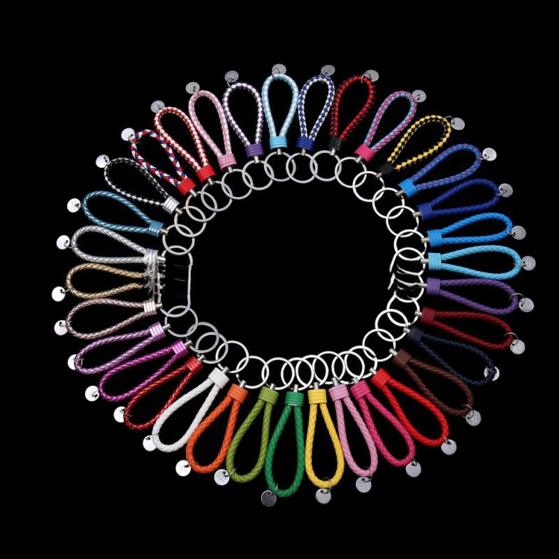 Bv Rope Hand-Woven Leather Rope Keychain Car Pendant Leather Key Ring Accessories Couple Accessories Wholesale Bv Rope Hand-Woven Leather Rope Keychain Car Pendant Leather Key Ring Accessories Couple Accessories Wholesale
