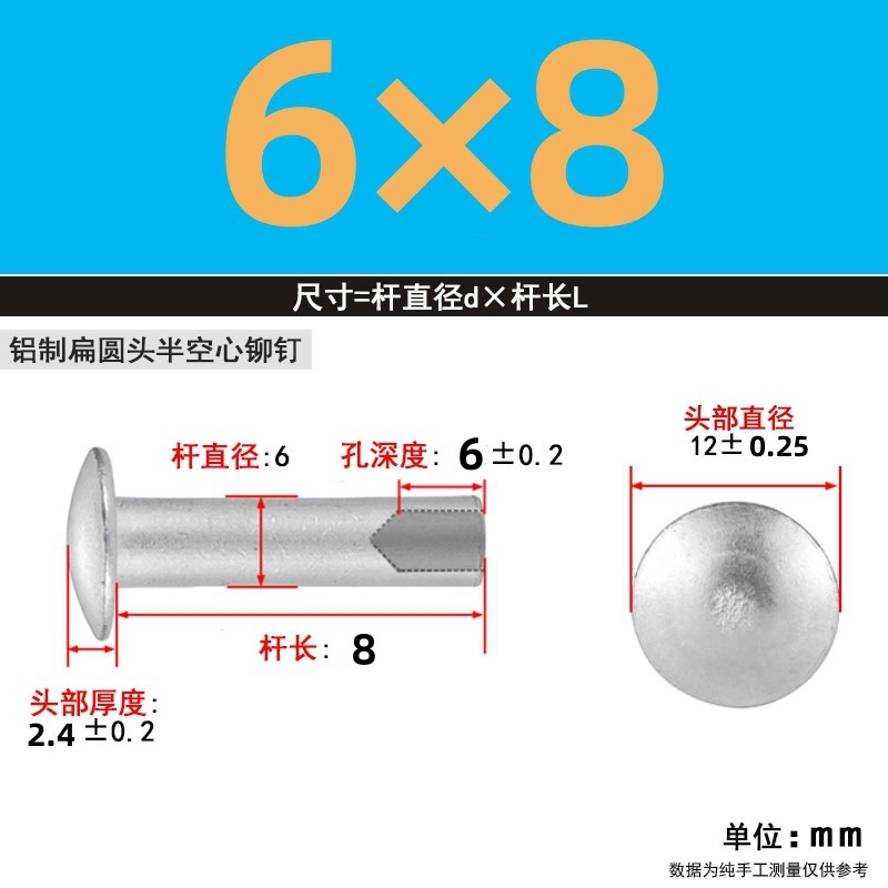 【メーカー直販】GB873GB875 半中空アルミリベット M2-M6 カーリングと開花 大量割引|undefined