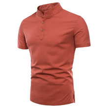 Men's Stand Collar Cotton T Shirt Camisa Polo Shirtsʿpolo