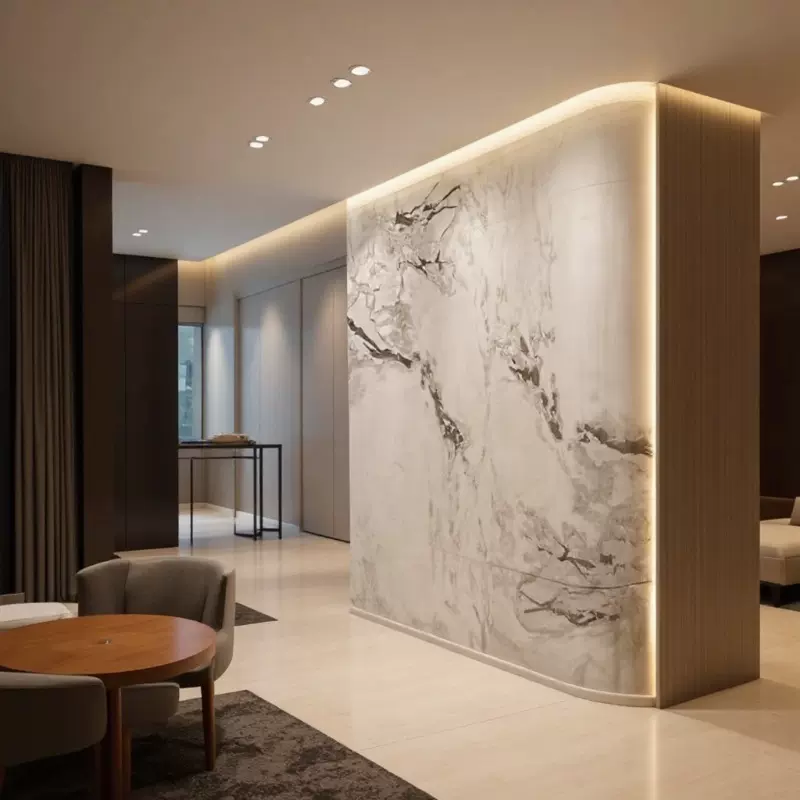 定制芬笛白大理石奢石定制天然大理石台面餐桌桌面茶几大理石台材