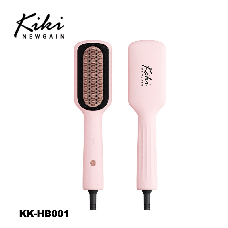KIKI ミニストレートヘアコーム 髪を傷めないストレート＆カーリング両用ヘアアイロン ツーインワン レイジーコーム クロスボーダー KK-HB001|undefined