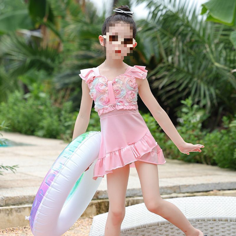 女の子の夏のスプリット水着 2024 新しい子供のトレーニング速乾性水着パンツ女の子のファッショナブルな水泳露出防止|undefined