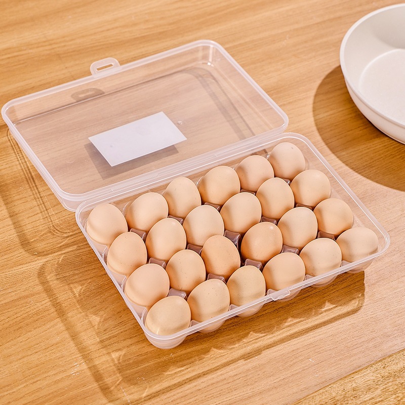 Caja de almacenamiento de huevos transparentes caja de almacenamiento de huevos casera anti-caída caja de preservación de huevos de plástico de grado alimenticio de cocina puede superponerse sellado