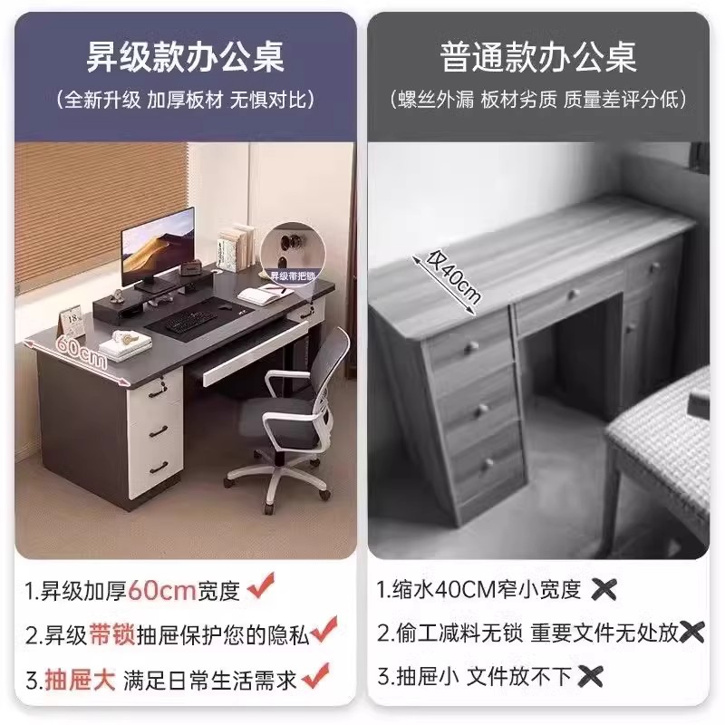 Mesa de computadora de madera sólida escritorio dormitorio simple mesa de trabajo con escritorio de bloqueo escritorio de personal único