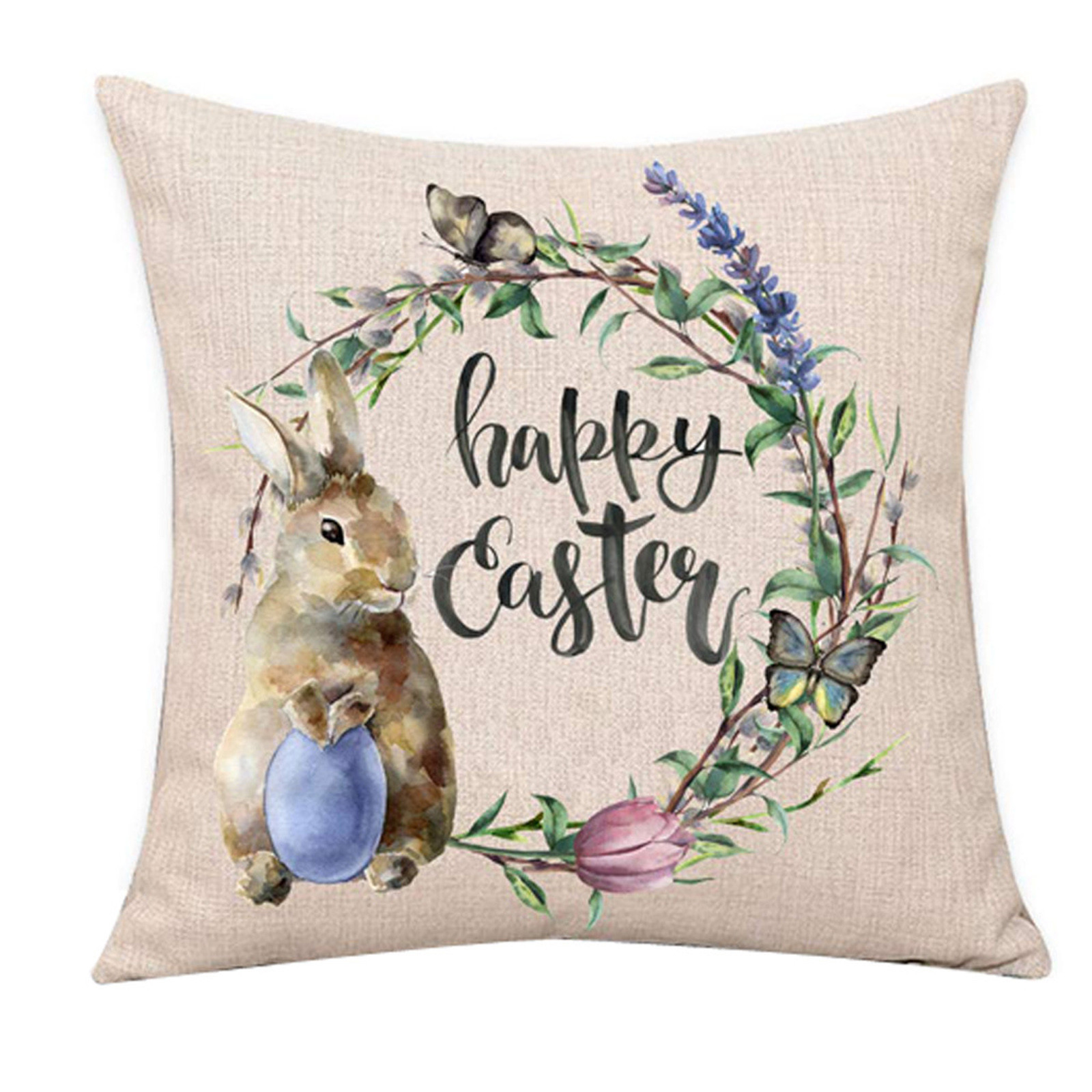 Funda de Almohada de Pascua 2023, Superventas Transfronterizas, Diseño de Conejo en Lino, para Sala de Estar, Dormitorio, Cojín de Sofá image 10
