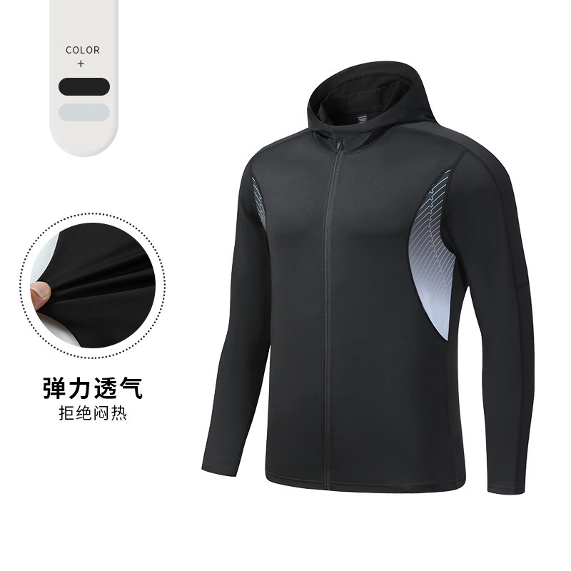 Заводская оптовая продажа спортивные топы мужские беговые спортивные колготки с длинными рукавами быстро сухая толстовка с капюшоном для баскетбольных тренировочных домохозяйств