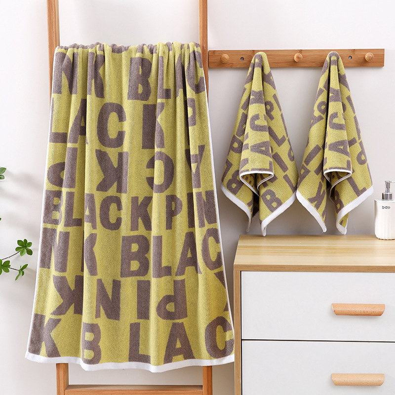 Pure Cotton Cartoon Letters 32 Strands Towel Bath Towel Set Kidsren Adult Home Thickeneded Company Gift Welfare Wholesale Pure Cotton Cartoon Letters 32 Strands Towel Bath Towel Set Kidsren Adult Home Thickeneded Company Gift Welfare Wholesale