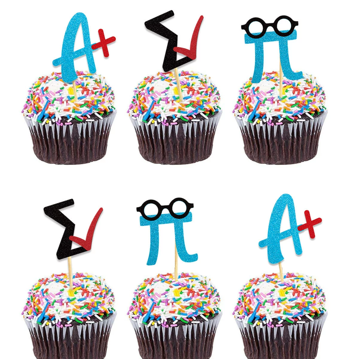 24 pieces of back-school season A+ cupcakes are used for back-school season cake decorations