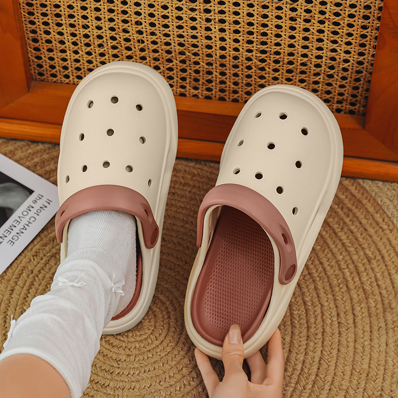 2025 verano nuevo estilo zapatos con agujeros color sólido simple casual suela suave resistente al desgaste pisando heces cómodas sandalias de playa para hombres y mujeres