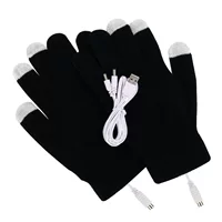 Теплые перчатки с USB-кабелем, унисекс, синий, серый, черный, средний размер