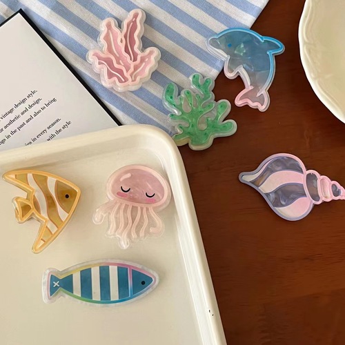 Ocean Series Dolphin Cute Student Girl Acrylic Hairpin Bangs Side Clip Headband Card Children's Accessories