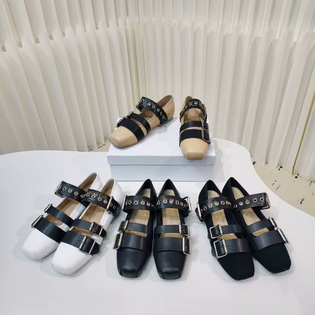 Дин версия ~ D jia дикая квадратная обувь с неглубоким ртом, 2025 весна и осень