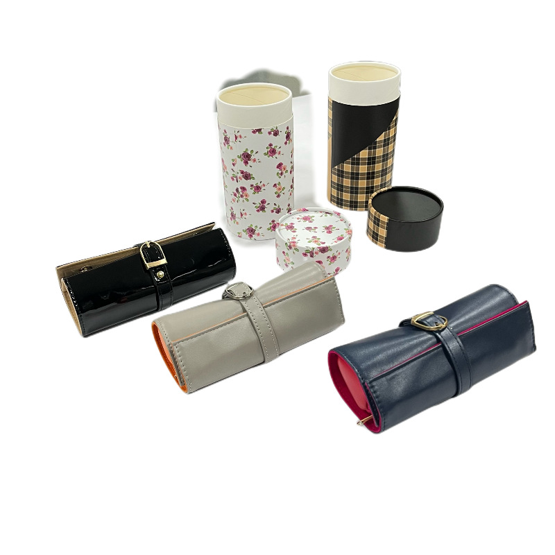 珠寶收納卷首饰包加工定制logo仿皮绒内里亚马逊热销PU面饰品卷包