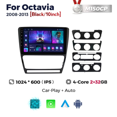 DVD Navigation Suitable for Skoda Octavia - black-m150s-232-quad-core-wifi-version