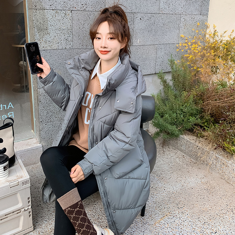 Ropa de algodón para mujeres mediana y larga 2023 invierno nuevo estilo simple de calidad cálida y gruesa chaqueta de algodón relajado delgado image 10