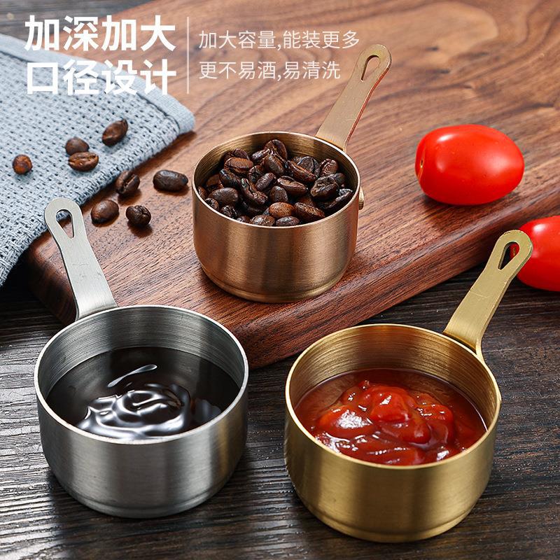 Stainless steel handled sauce cup for steak sauce, Western cuisine dipping sauce cup, snack sauce dish, dipping sauce bowl