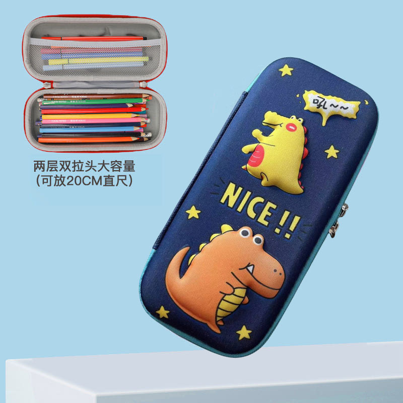 Estudiantes de primaria lindos dibujos animados 3D estereoscópicos caja de papelería caja de lápiz EVA anti-caída a prueba de presión coreana bolsas de lápiz para niños al por mayor