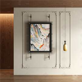 沙发背景墙法式壁挂所酒店古风中挂画会入户玄关装饰画装饰画铁艺