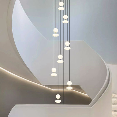 樓梯燈吊燈簡約複式樓別墅loft躍層公寓旋轉樓梯間中空客廳吊線燈