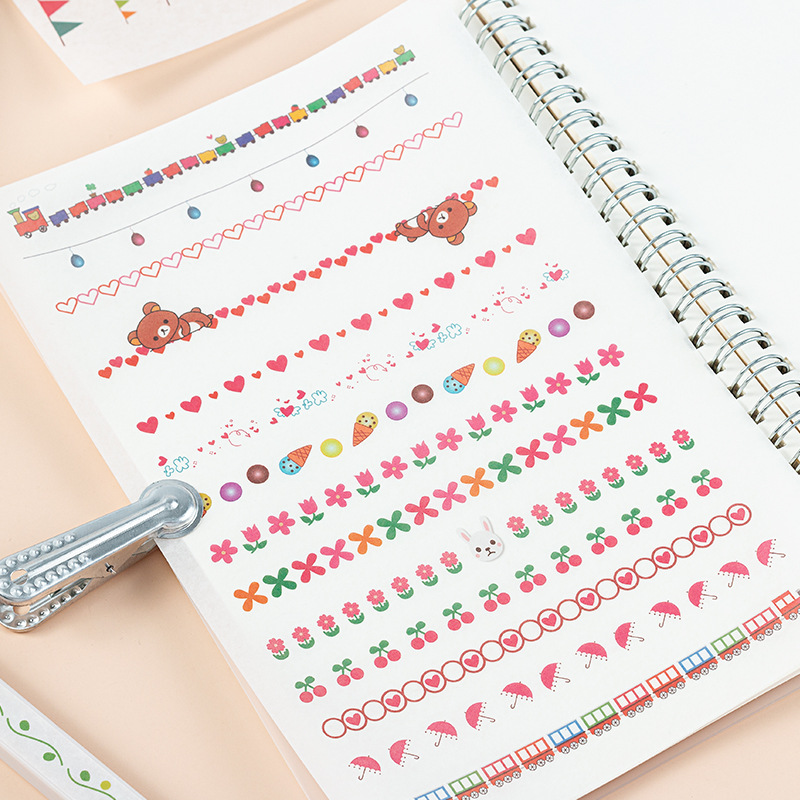 Lindo split línea Grandes pegatinas traje mano cuenta Material kindergarten crecimiento manual decoración bebé álbum pegatinas