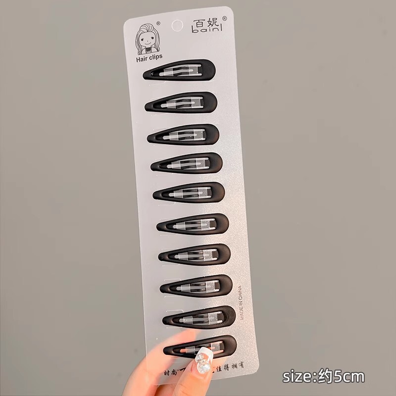 简约黑色磨砂发夹女后脑勺碎发整理神器侧边刘海夹bb夹子头饰发卡|undefined