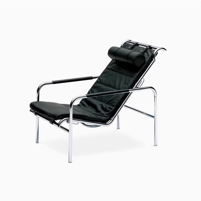 Sillón minimalista italiano Genni Lounge Chair sillón reclinable Zanotta Genni