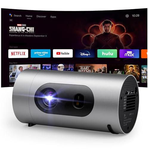 Portable Projector Built-in Apps & Android 14 OS, 1080P FHD