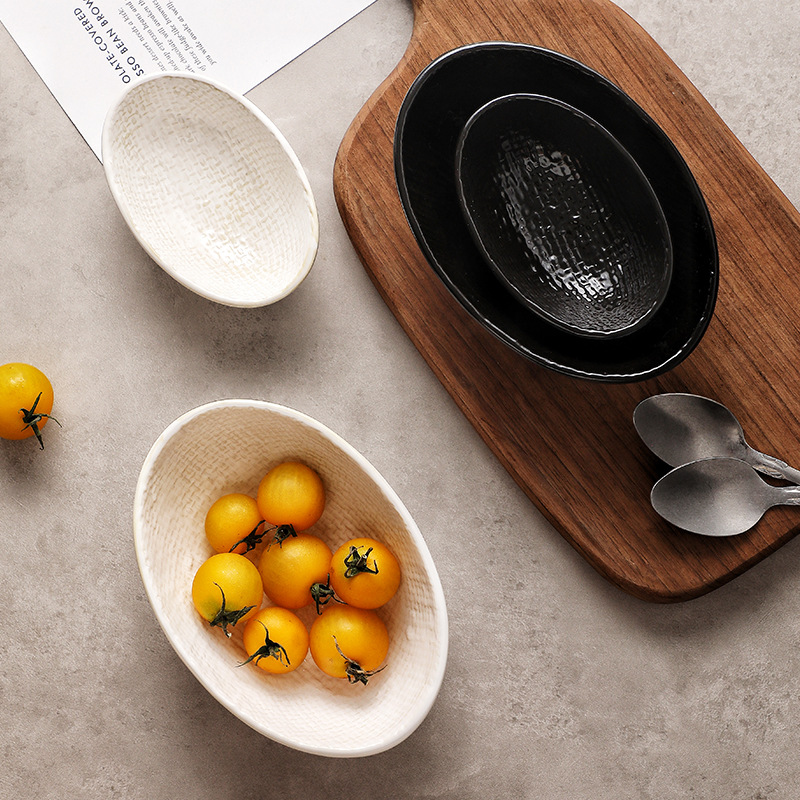 Cuencos de arroz caseros platos de ensalada platos de frutas bocadillos platos de tela cubiertos de cerámica transfronterizos platos de platos profundos cubiertos occidentales