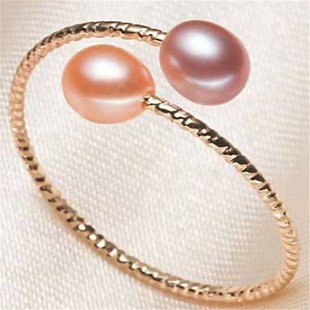Factory direct supply fresh water pearl baroque pearl ring winding atmospheric European and American style jewelry jewelry
