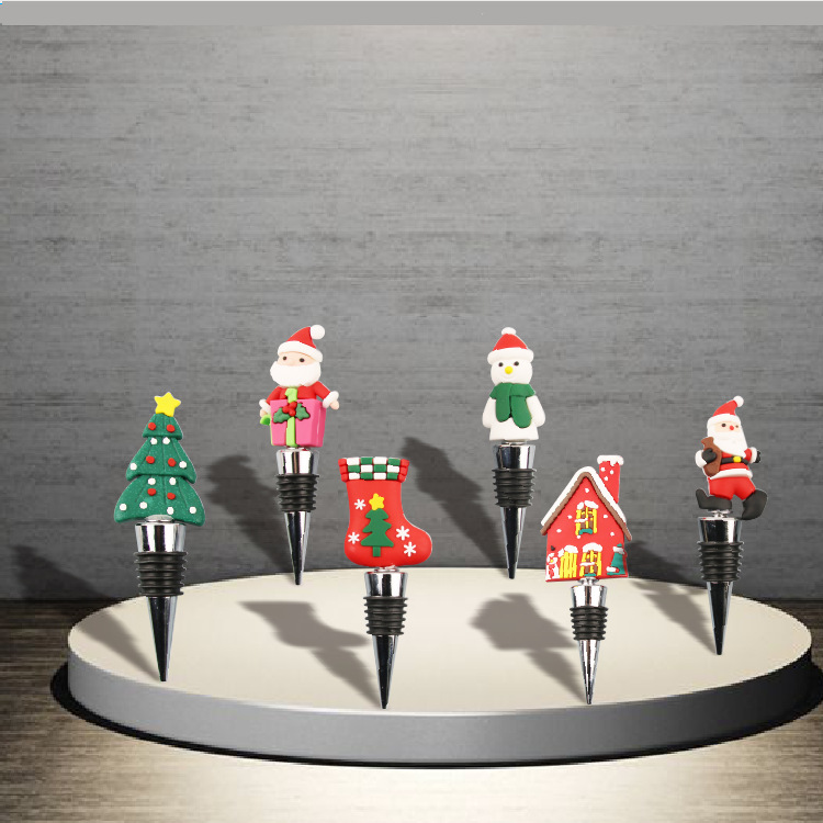 Christmas Cute Cartoon Pvc Aluminium Alloy Wine Stopper 1 Piece display picture 5