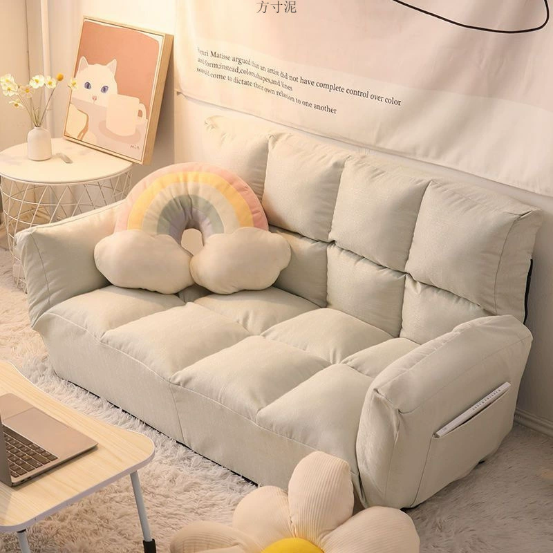 Сливочный ветер диван небольшая квартира гостиная бытовая складная диван-кровать может лежать многофункциональный простой двойной тканый диван