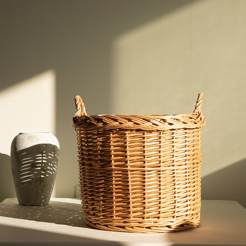 Wicker Laundry Basket Dirty Clothes Hamper Rattan Clothes Storage Basket Bathroom Toilet for Storing and Changing Clothes Household Laundry Basket