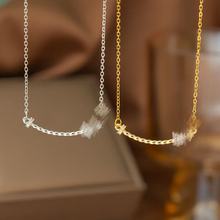 跨境新款T家微笑笑脸吊坠项链女时尚轻奢小众设计高级感百搭锁骨