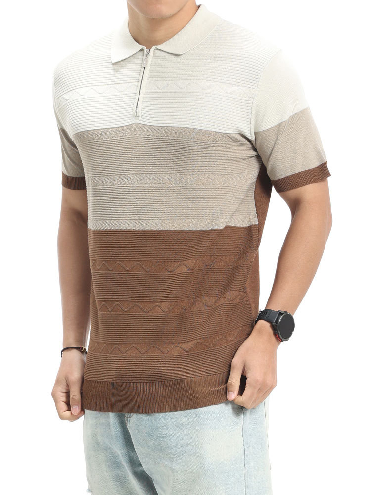 Hombres viejos vientos de hielo transfronterizos jersey polo hombre 2026 nuevo verano con solapa de mangas cortas alta sensación de ropa de hombre